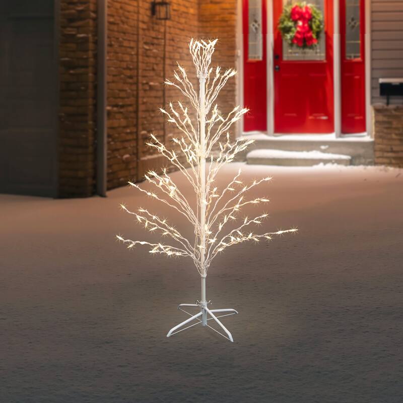 4' Pre-Lit Cascade Twig Tree Outdoor Christmas Decoration Clear Lights