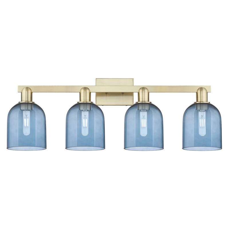 Innovations Lighting Endless Possibilities Arcadia - Bella - 4 Light 33" Bath Vanity Light - Antique Brass/Blue