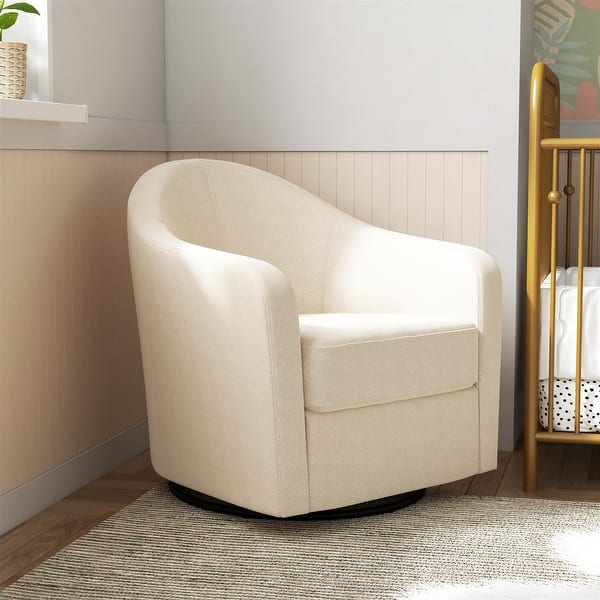 slide 2 of 33, Little Seeds Gentle Swivel Curved Nursery Chair Ivory