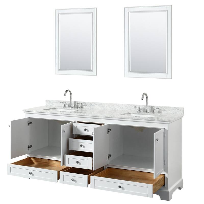 Wyndham Collection Deborah 80" Free Standing Double Vanity Set with