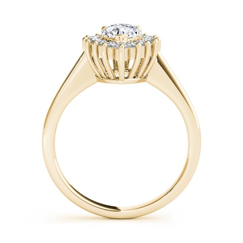 Auriya 14k Yellow Gold Lab Grown Pear Diamond Halo Engagement Ring 0.50 to 5.00 ct. tw. (F-G VS)