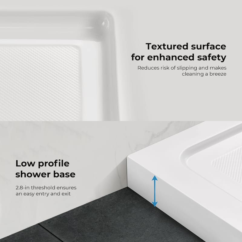 OVE DECORS Adena White Shower Base 60x36 in white