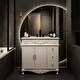 preview thumbnail 1 of 9, Bathroom Vanity Sink Combo White Cabinet Vanity Ceramic Vessel Sink
