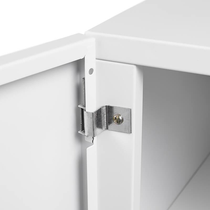 Anmytek White Mobile Metal Printer Stand with Storage Rolling File Cabinet for Home Office