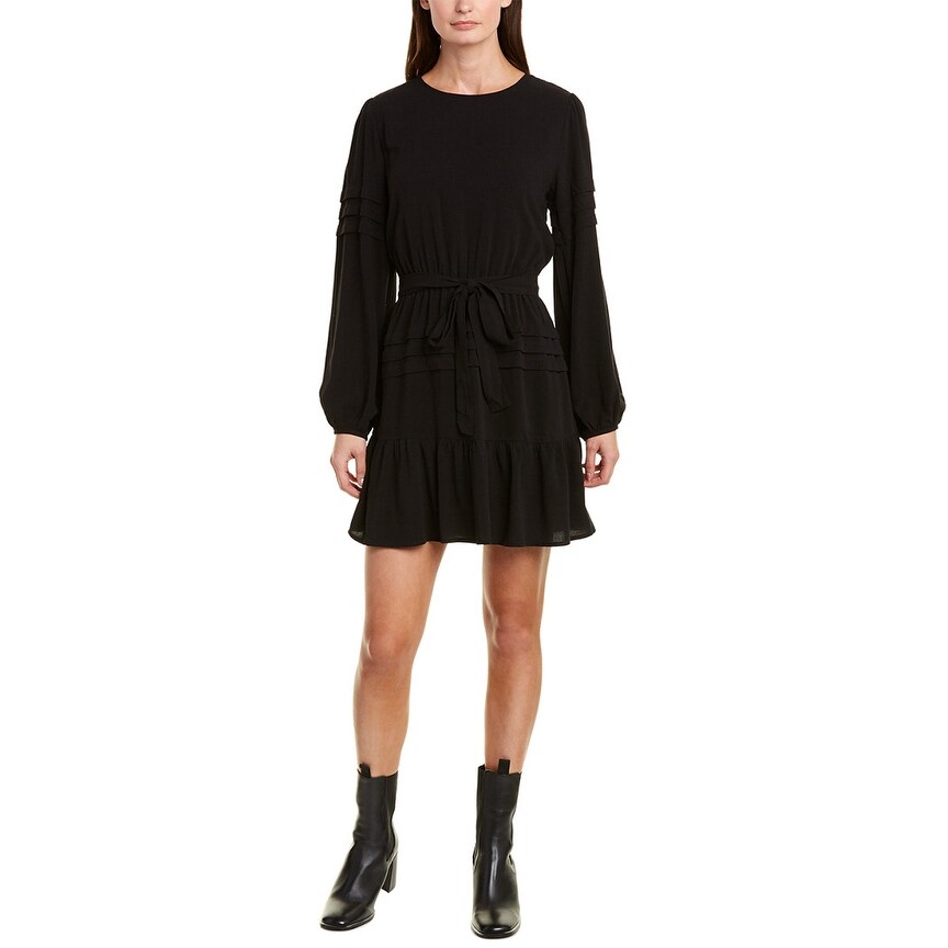 pleated linen dress