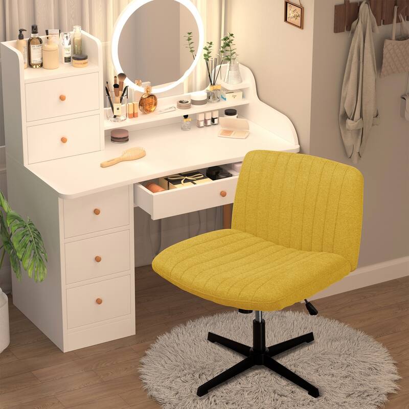 Futzca Office Chair, Armless Wide Chair of Height Adjustable Swivel