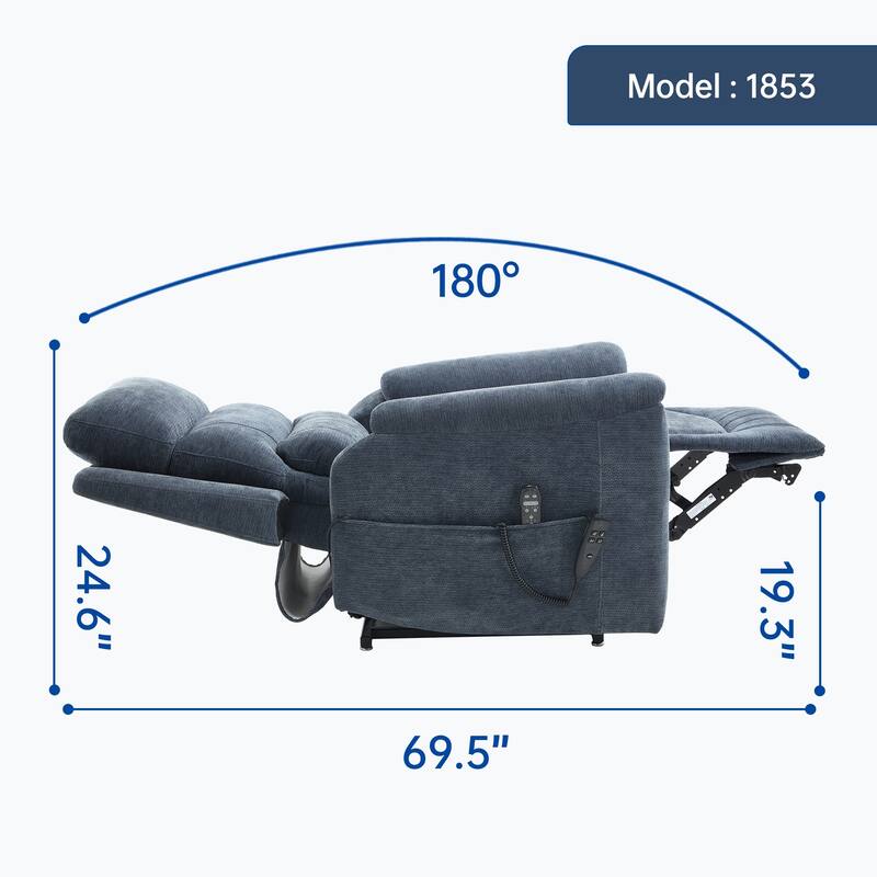 350 Lbs Leatherair Power Lift Recliner Chair,Heavy Duty Motion Mechanism With 8-Point Vibration Massage And Lumbar Heating