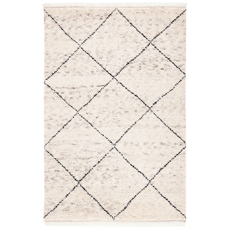 SAFAVIEH Hand-Knotted Casablanca Shag Misi Moroccan Wool Fringe Rug