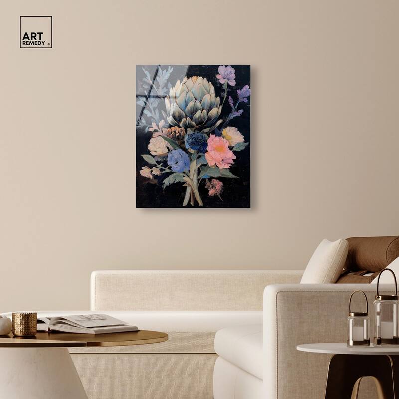 Moody Artichoke I Acrylic by Art Remedy, Ready to Hang