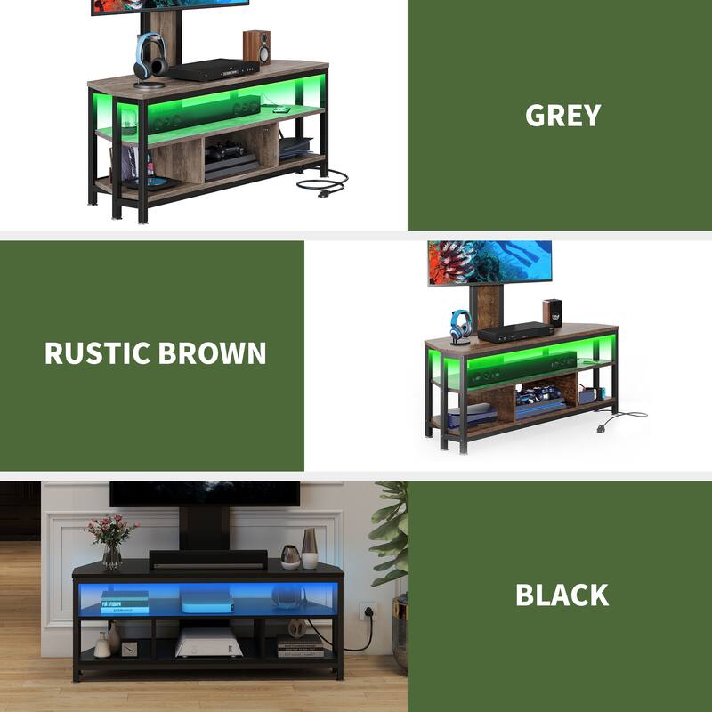 Moasis Industrial TV Stand with Mount and Storage Shelves For 32"-70" TVs