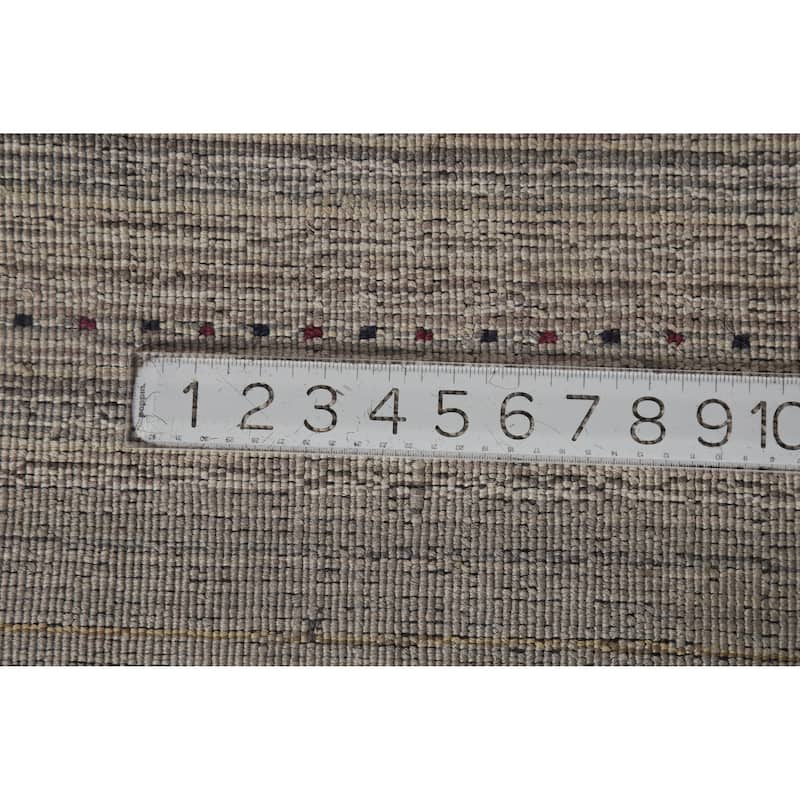 Hand Knotted Oriental 100% Wool Carpet Tribal Animal Pictorial Greys & Charcoal Gabbeh Area Rug - 5' 9'' X 4' 1''
