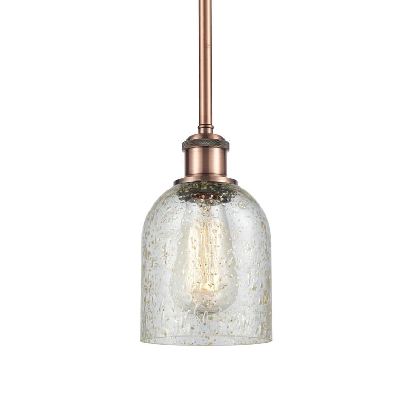 Innovations Lighting 516-1S-10-5 Caledonia Pendant Caledonia 5" Wide - Mica / Antique Copper