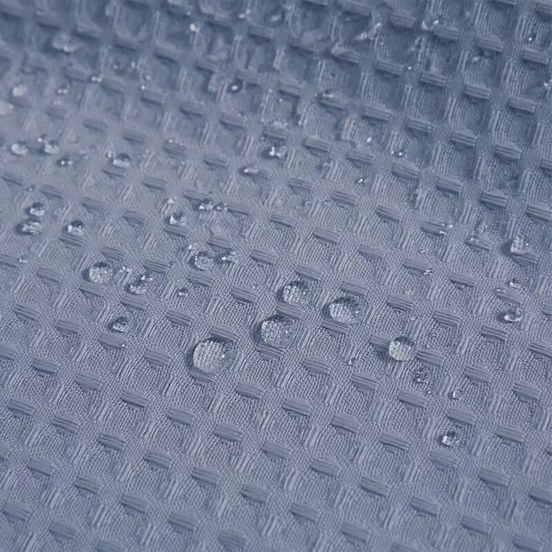 No Hook Waffle Weave Shower Curtain with Snap-in Liner