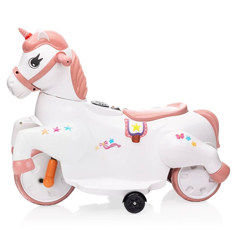 Unicorn stroller,Electric Toy Bike with Training Wheels for Kids 3-6
