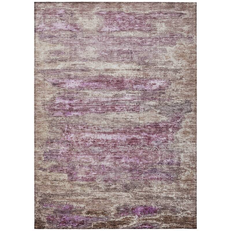 Machine Washable Indoor/ Outdoor Ombre Solid Chantille Rug