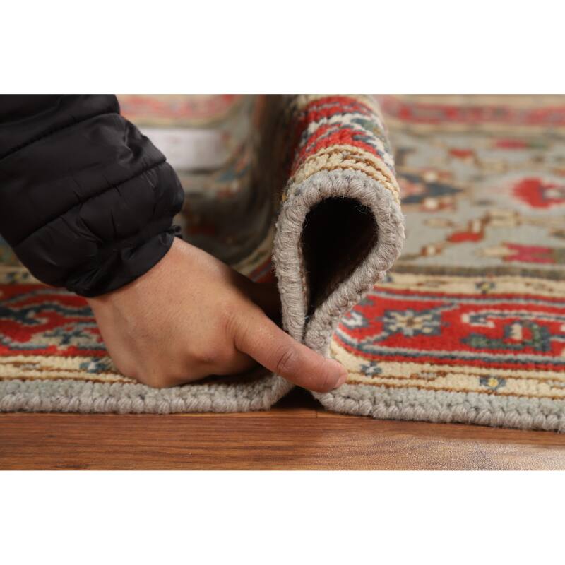 Hand Knotted Oriental 100% Wool Carpet Traditional Medallion Greys & Charcoal Heriz (serapi) Area Rug - 5' 1'' X 2' 11''