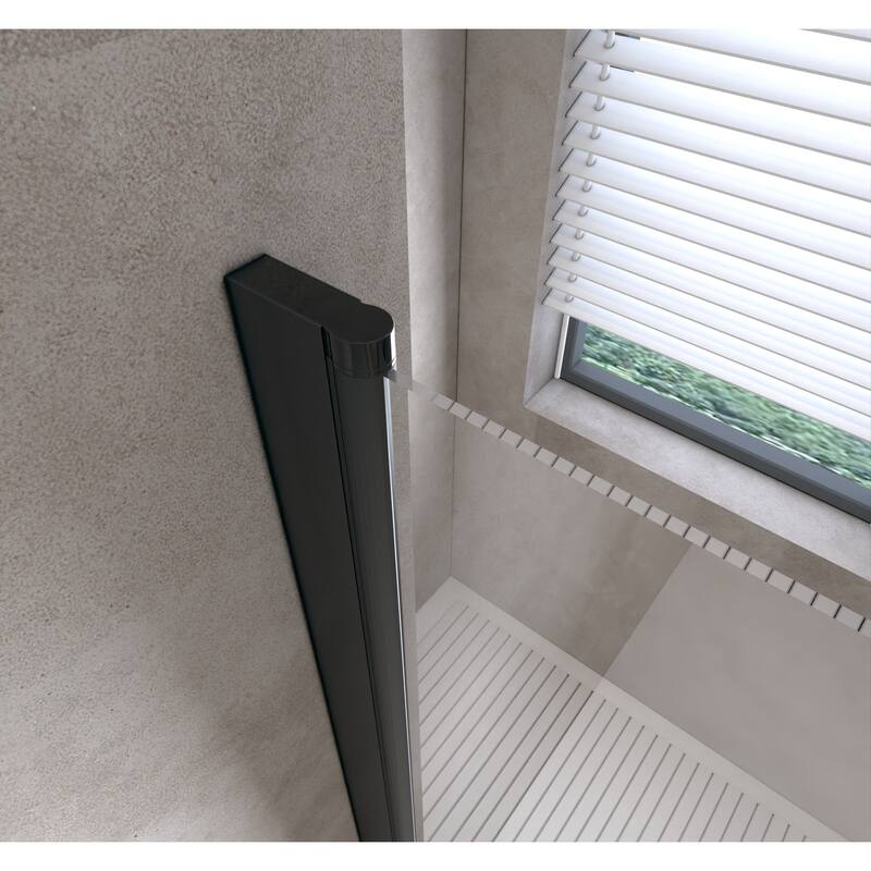 Bifold Shower Door Tempered Glass Aluminum Frame