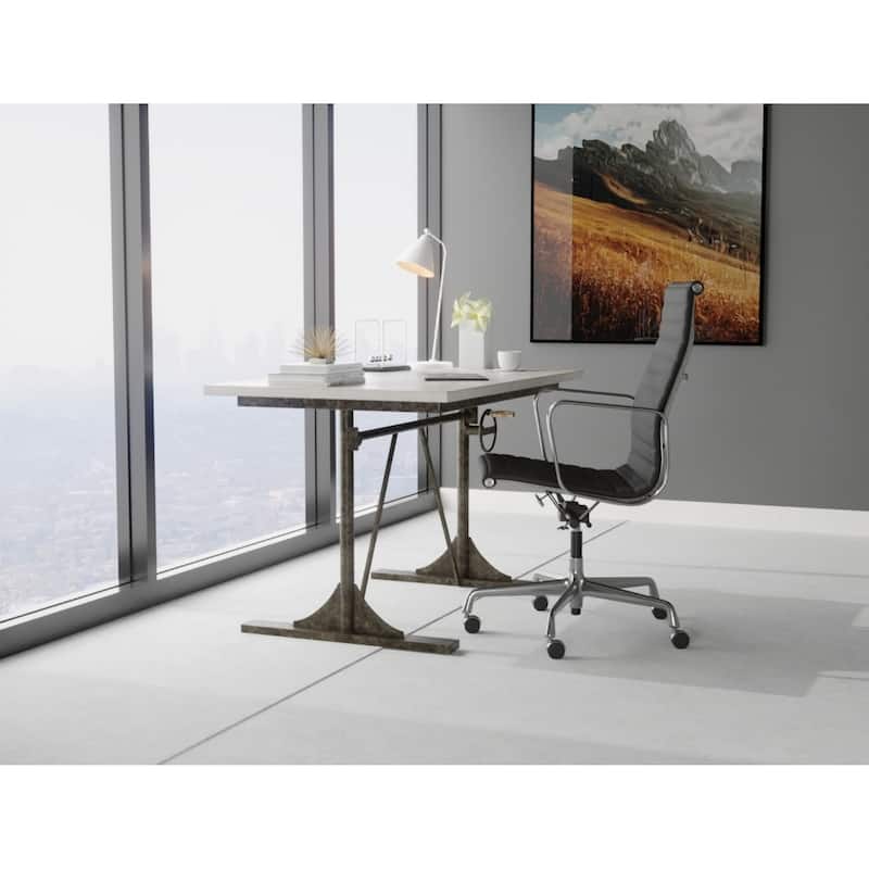 Height Adjustable Wooden Desk - 48" - Gray and Black