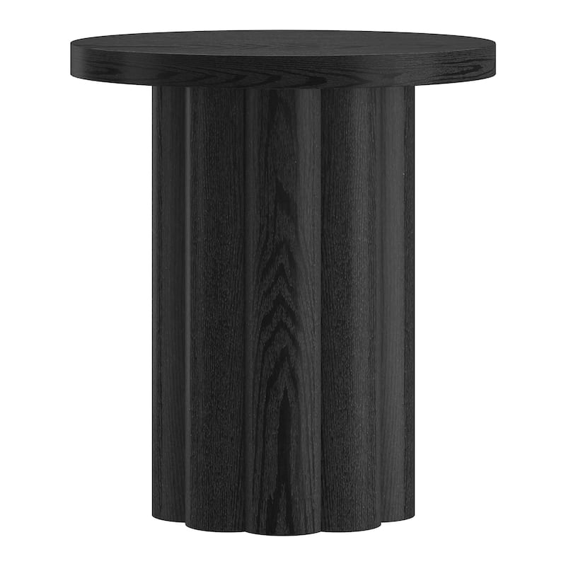 Olie 20" Wide Round Fluted Side Table - 20" Wide