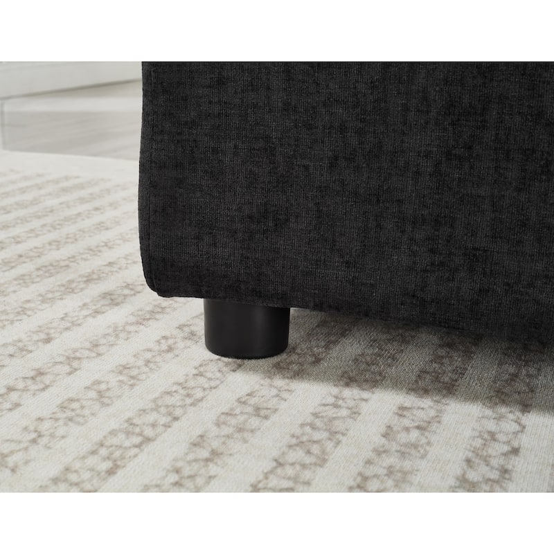 103.54" L-Shaped Sectional Sofa with Storage and Movable Ottoman