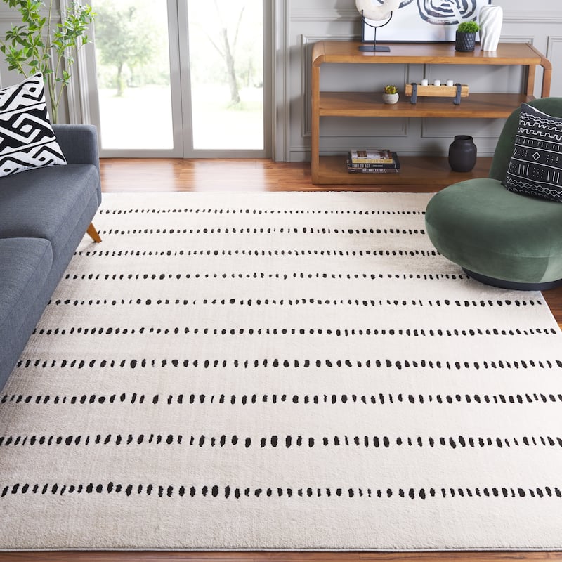 SAFAVIEH Melody Medea Scandinavian Stripe Rug - 11' x 15' - Ivory/Black