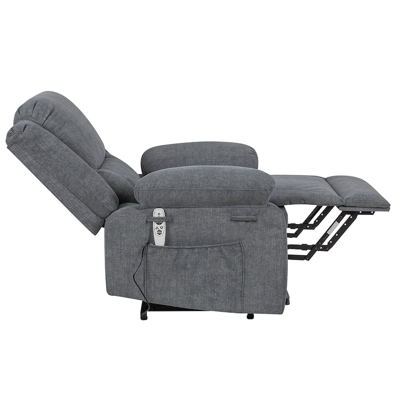 Electric Power Recliner Chair With Massage For Elderly ,Lifting, Timing, Cushion Heating Chair With Side Pocket