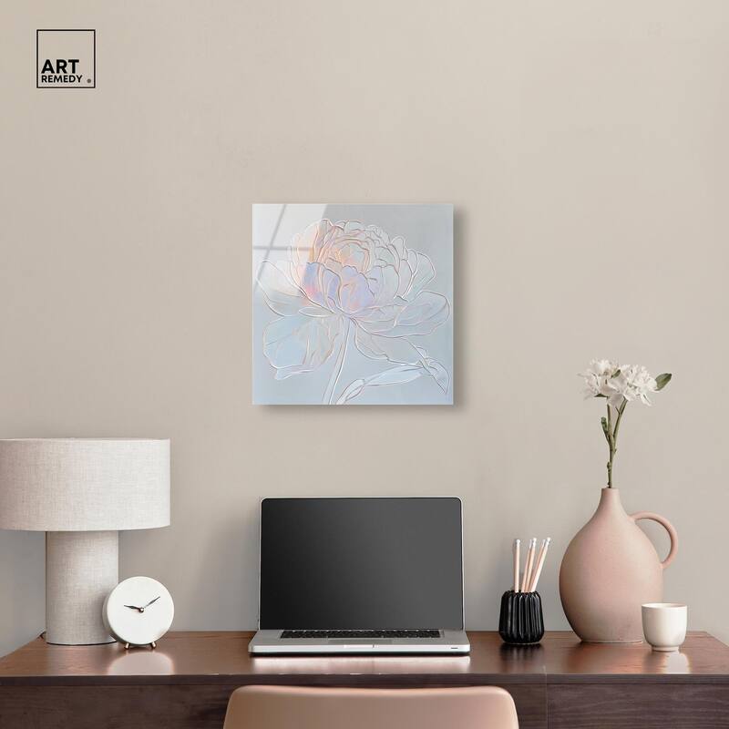 Embossed Flower I Acrylic by Art Remedy, Ready to Hang
