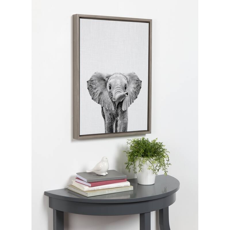 Porch & Den Simon Te Tai 'Baby Elephant' Framed Canvas by