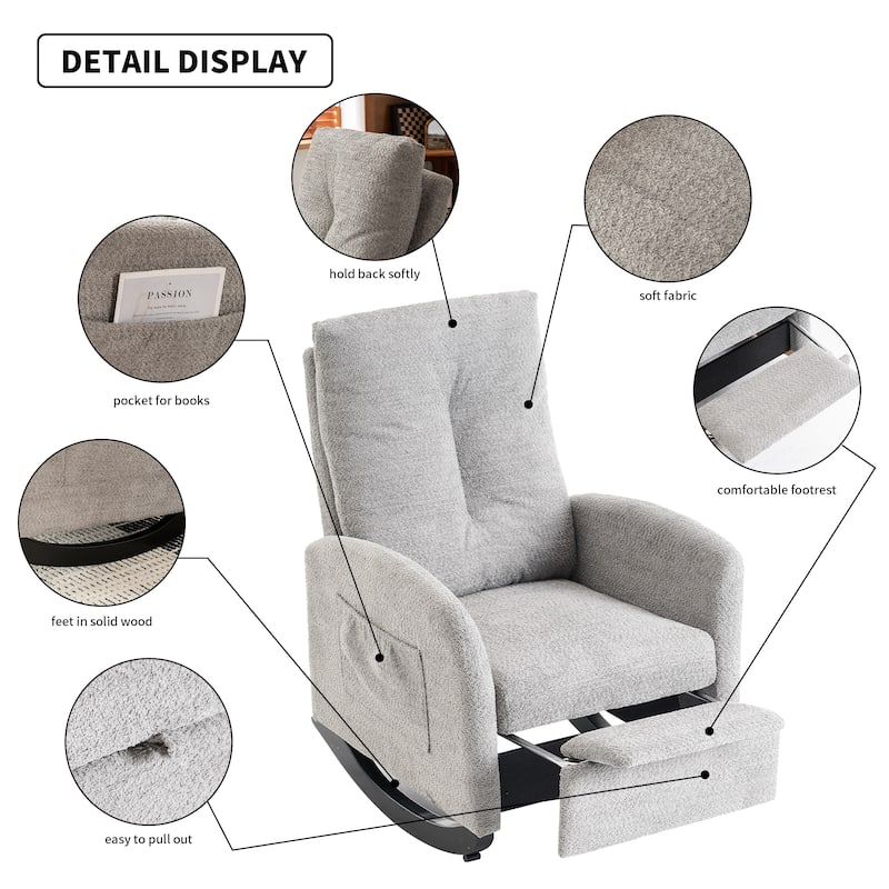 Accent Rocking Chair with Footrest