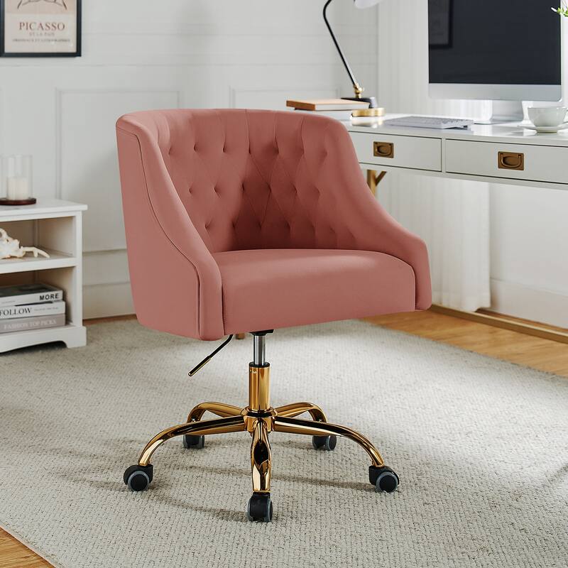 Lydia Velvet Task Chair with Buttontufted Back by HULALA HOME On