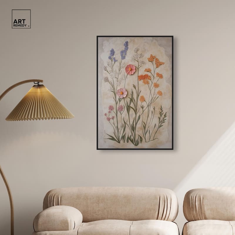 Sculpted Flora Frieze I Canvas by Art Remedy