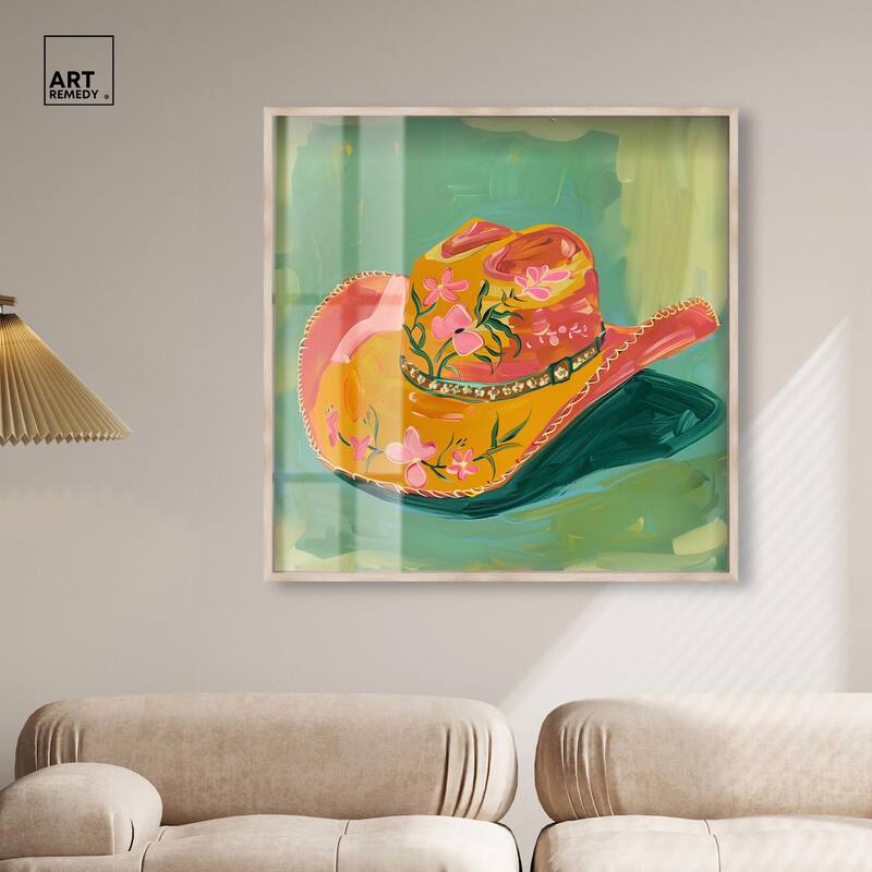 Wildflower Cowboy Hat Shadowbox by Art Remedy
