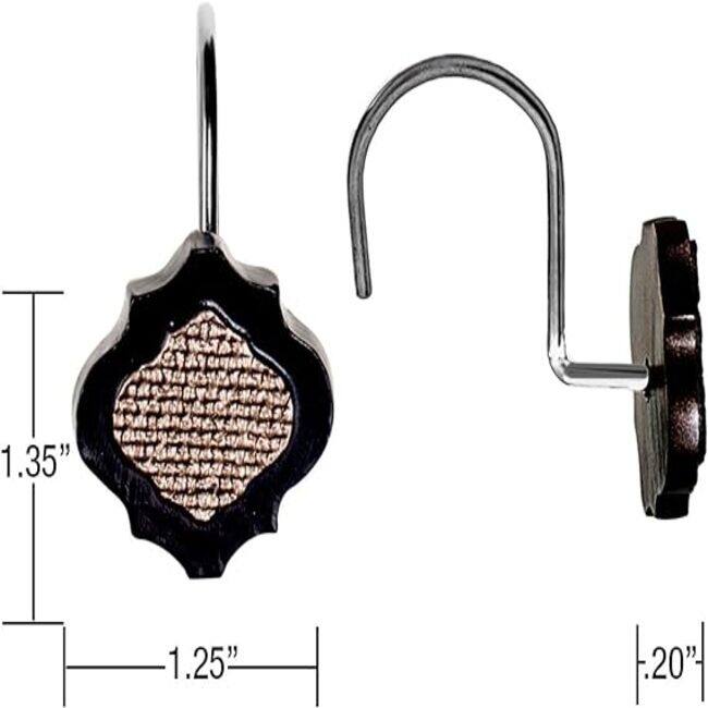 Creative Scents Dahlia Brown Shower Curtain Hooks - Set of 12
