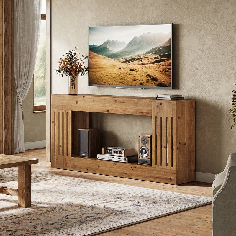 Solid Wood Console Table, Sofa Couch Table with Storage Shelf, 2-Tier Entryway Table for Entrance, Hallway, Living Room