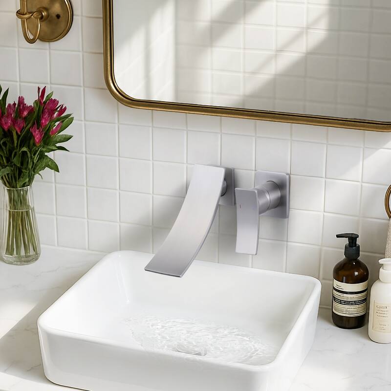 WOWOW Single Handle Wall Mounted Bathroom Basin Faucet