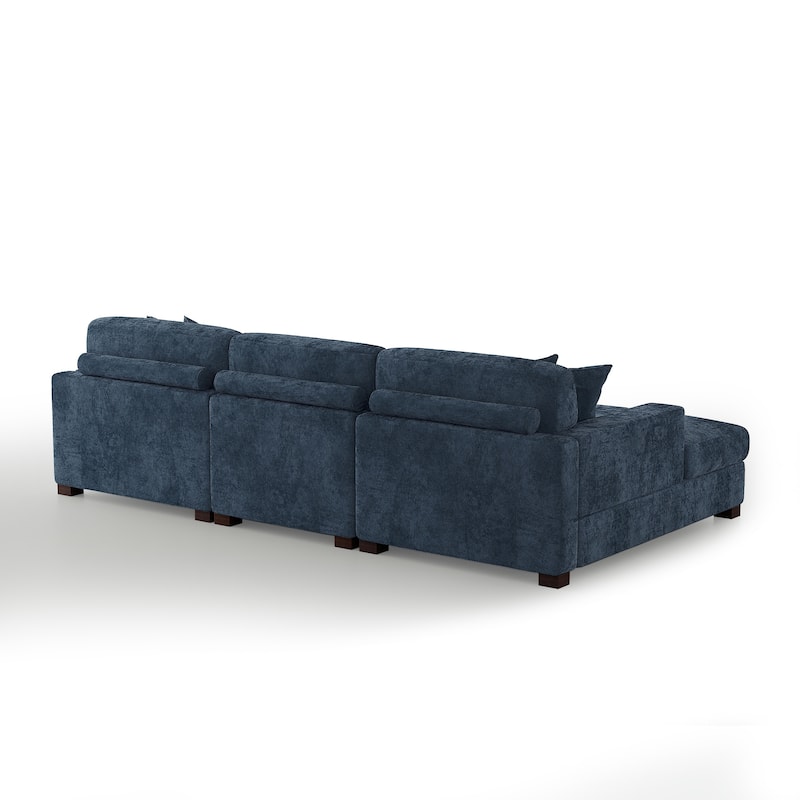 Modern Upholstered Chenille Modular Sectional Sofa with 2 Chaise