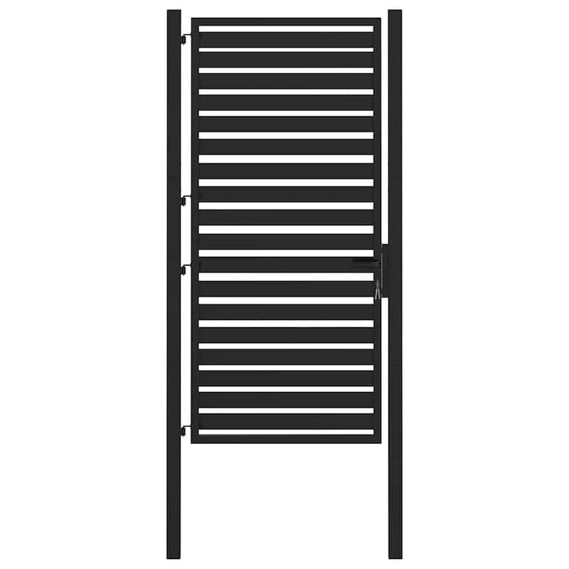 vidaXL Patio Gate Lockable Black 39.4x47.2" Aluminium
