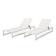 preview thumbnail 30 of 41, Modesta Outdoor Aluminum Mesh Chaise Lounge (Set of 2) by Christopher Knight Home - 77.00" W x 26.50" D x 10.50" H