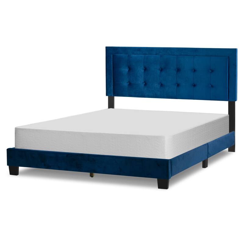 Austin Fabric Queen Bed with Button Tufting and Stitching