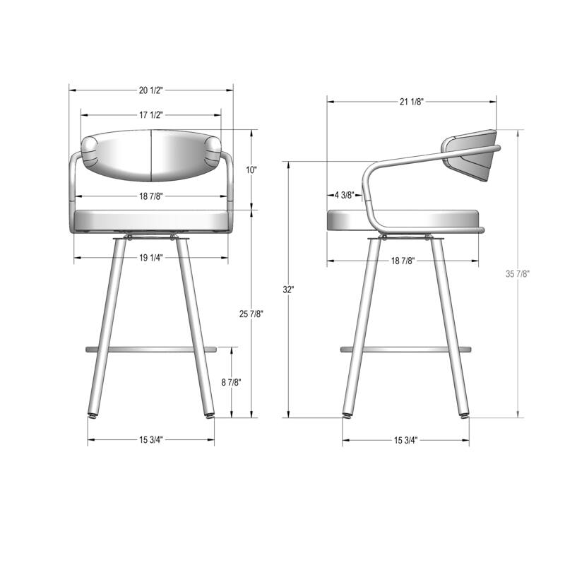 Amisco Ernesto Swivel Counter and Bar Stool with Arms