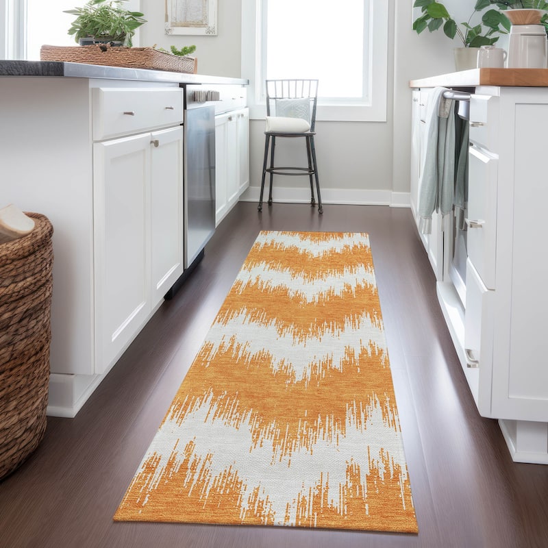 Machine Washable Indoor/ Outdoor Chantille Chevron Modern Rug