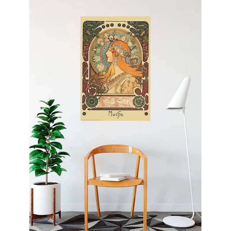 Mucha Zodiac Art Poster - 24 x 36 Inch