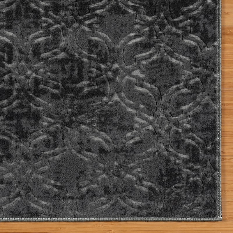 Gertmenian Shadow Thandi Soft Polyester Embossed Abstract Non-Slip Indoor Area Rug