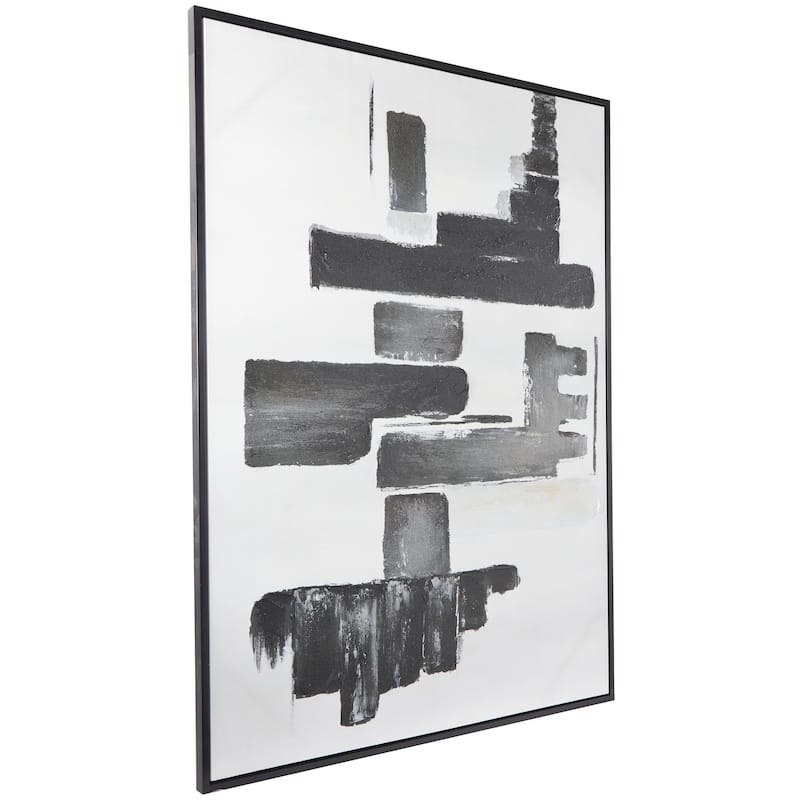 Canvas Contemporary Abstract Framed Wall Art with Black Frame