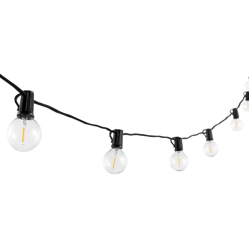 SAFAVIEH Lighting Vladiana 10 Ft LED Outdoor String Lights - Black - 120Wx2Dx3H