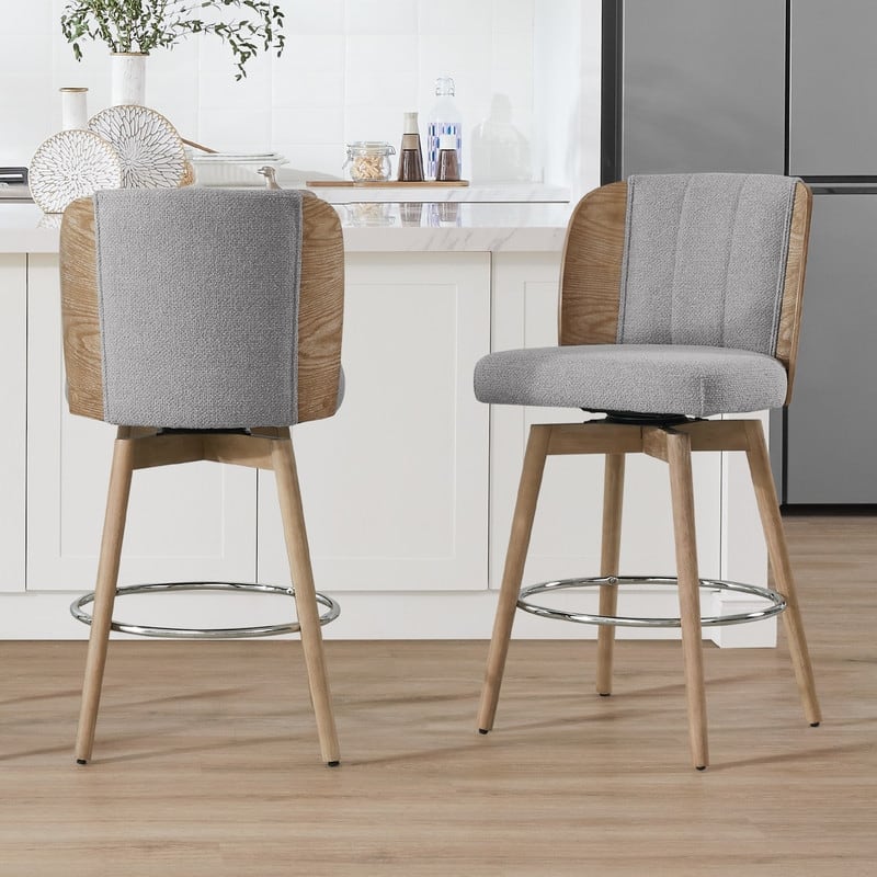 Ryan Swivel Counter Height Bar Stools with Bentwood Back