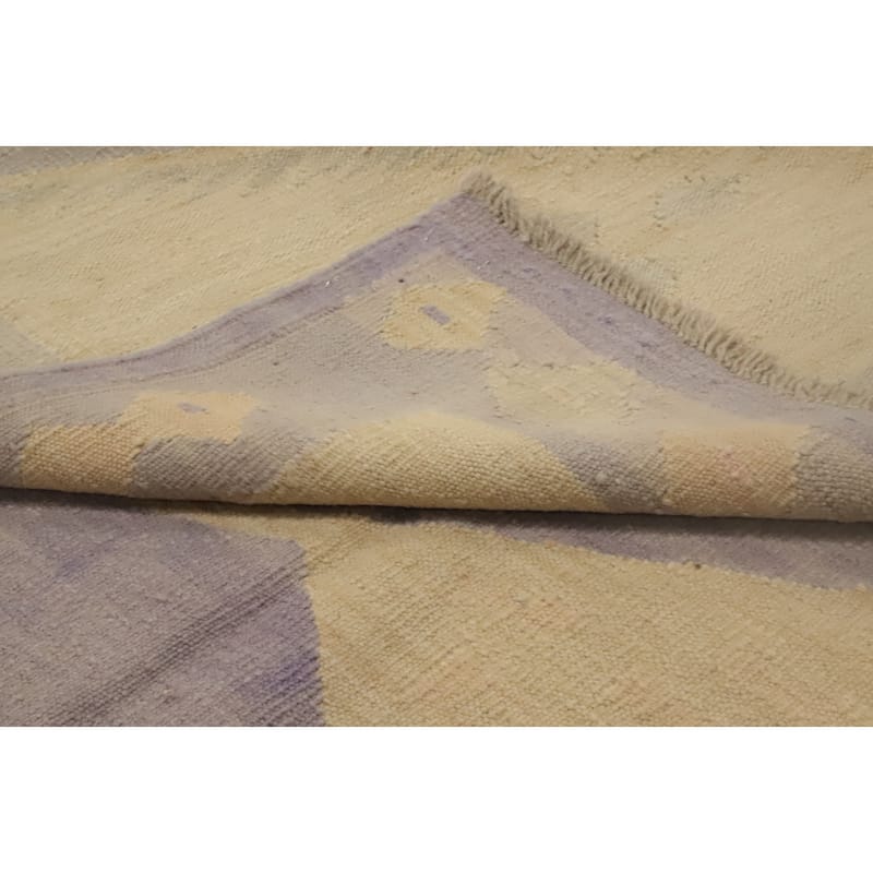 Hand Woven Oriental 100% Wool Carpet Southwestern Tribal Purples Kilim Area Rug - 8' 0'' X 4' 10''