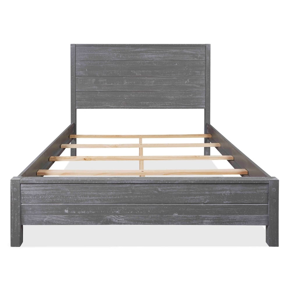 Grain Wood Furniture Montauk Distressed Solid Wood Panel Bed
