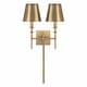 preview thumbnail 4 of 3, Whitney 2-light Aged Brass Wall Sconce - Aged Brass