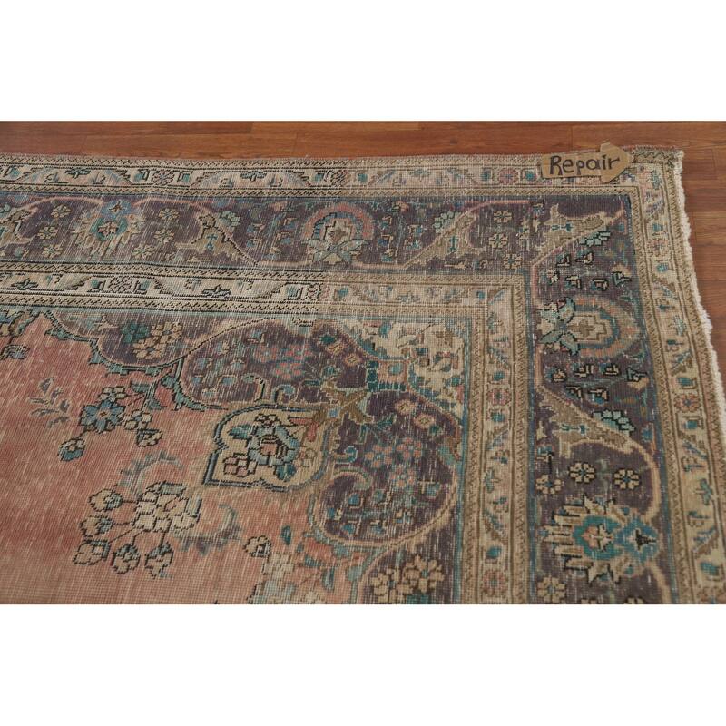 Medallion Tabriz Persian Area Rug Handmade Wool Carpet - 8'0" x 10'7"